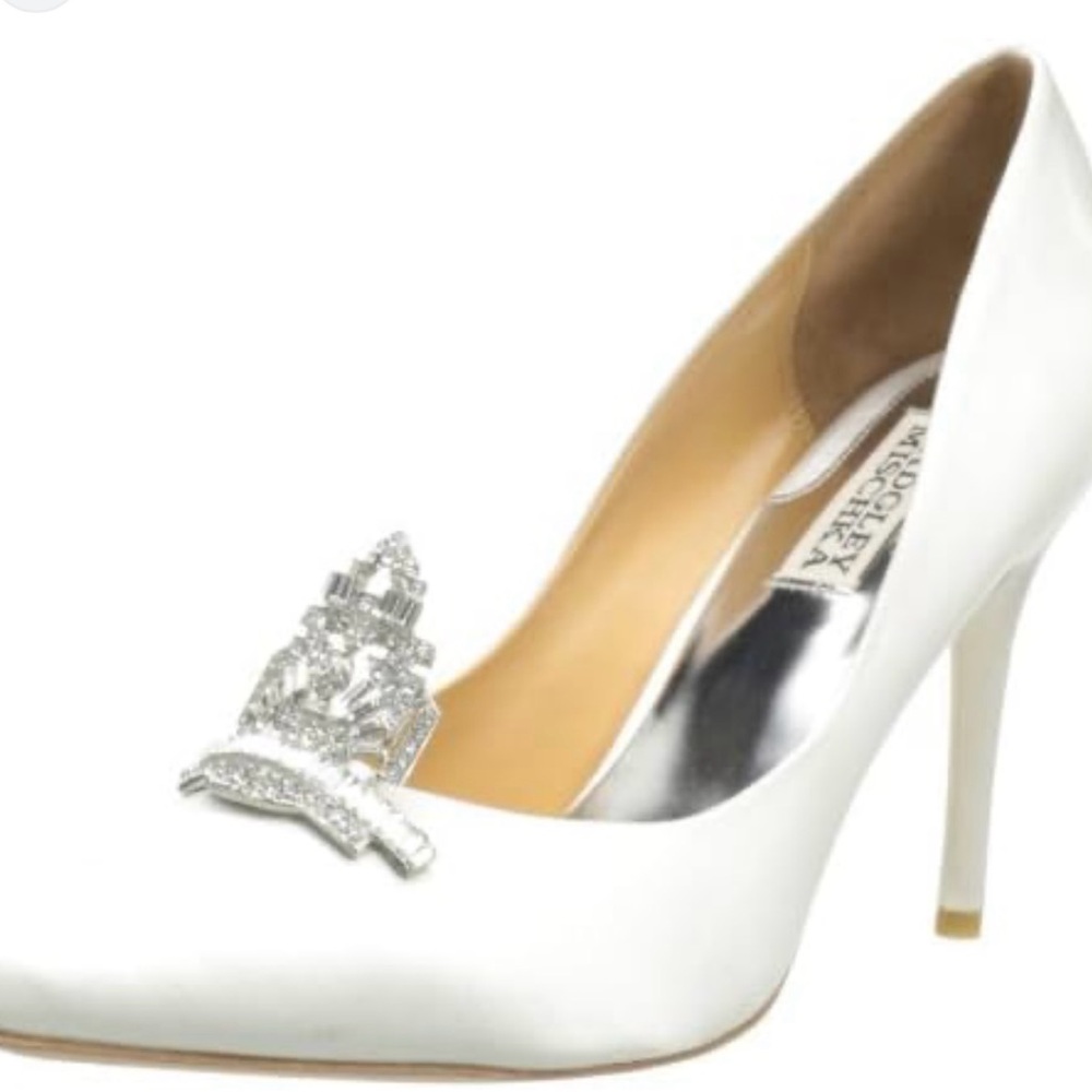 Badgley Mischka White Heels with Sparkling Embellishment